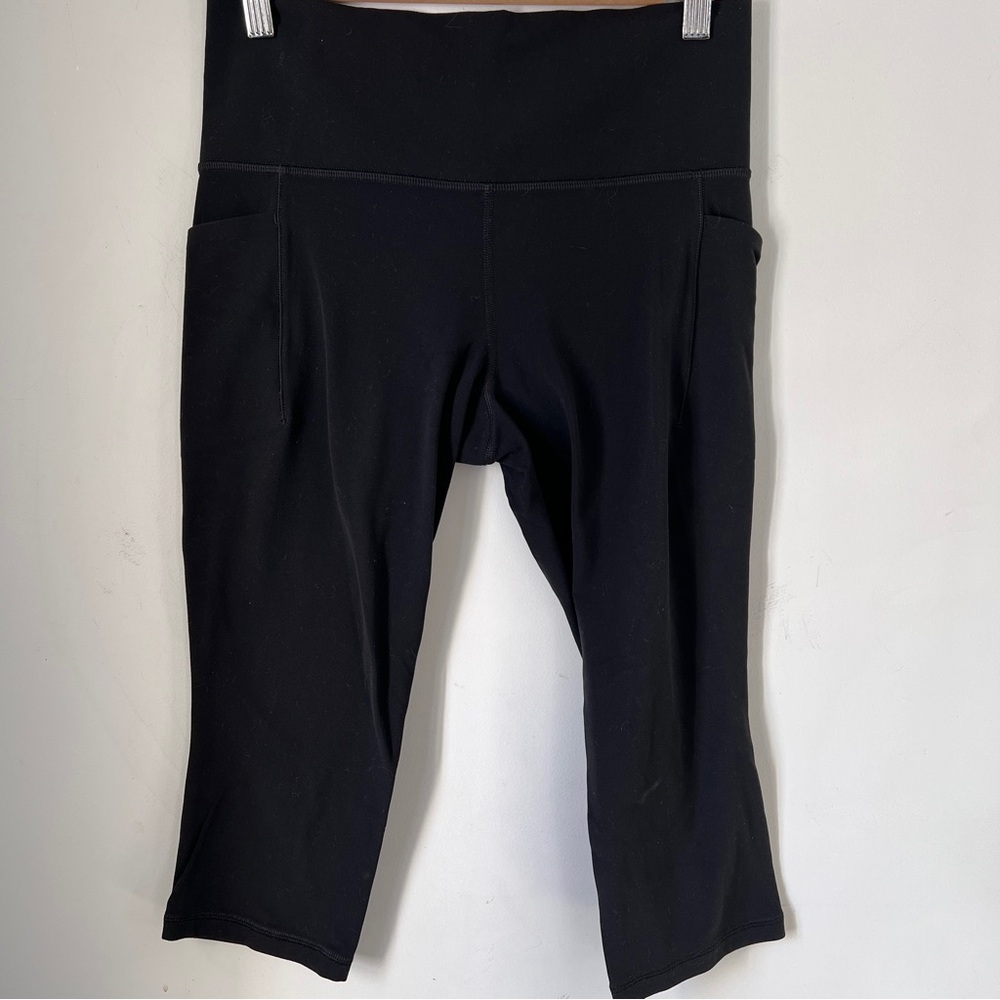 Athleta Black Cropped Leggings High-Rise Stretch